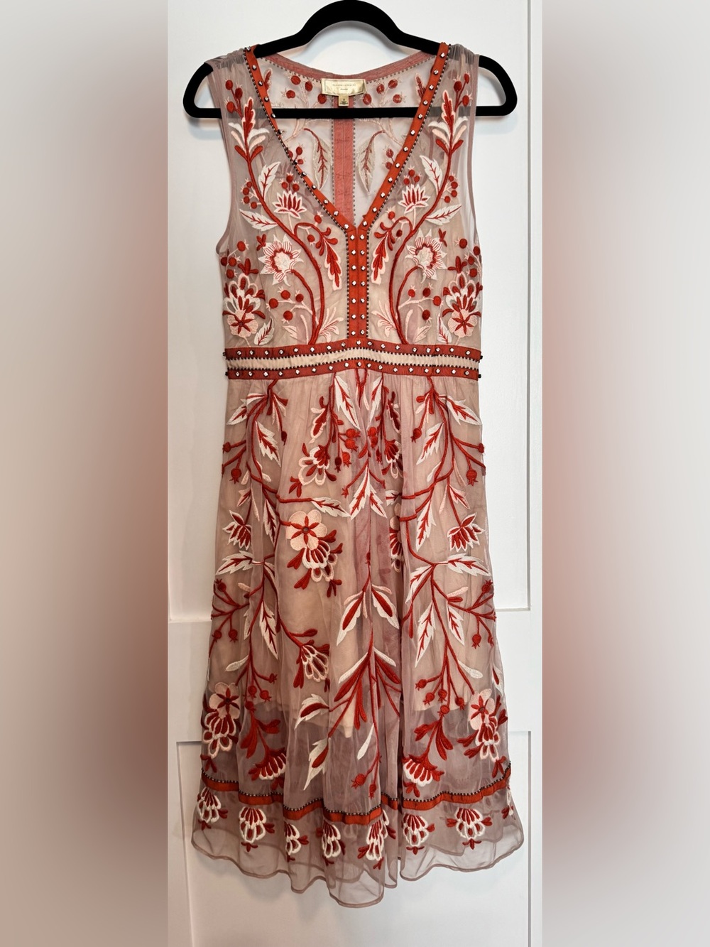 Anthropologie Moulinette Soeurs Alicante Floral Mini Dress Pink & Red Size